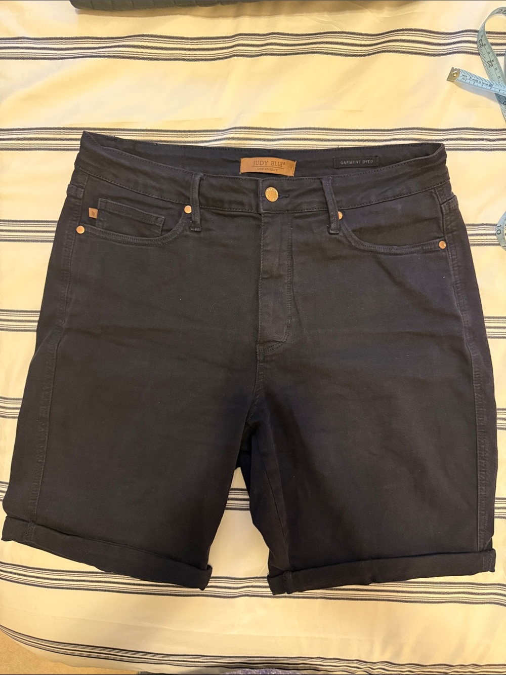 Judy Blue Black Rolled-Hem Denim Bermuda Shorts